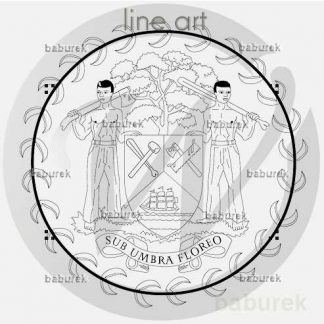 Belize coat of arms - Line Art